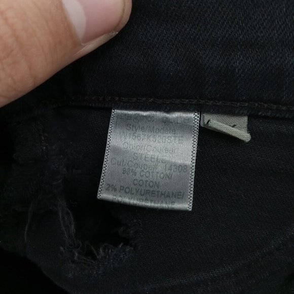 rag & bone Jeans Womens 25 Black Low Rise Skinny‎ Ripped Distressed Capri Denim - Picture 12 of 14